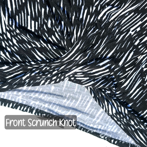 🟨 Simply Vera Verawang Black White Long Sleeve Twist Knot V Neck Tunic XXL - Picture 3 of 6